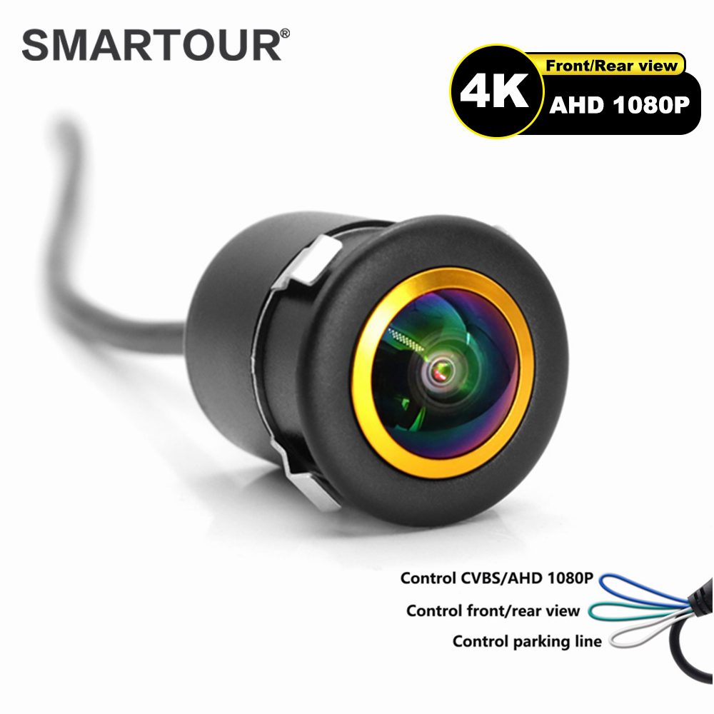 SMARTOUR 1080P AHD Car Reverse Camera, 1920*1080 HD CVBS CCD Night Vision Waterproof Punch Rear View Backup Camera for Vehicle
