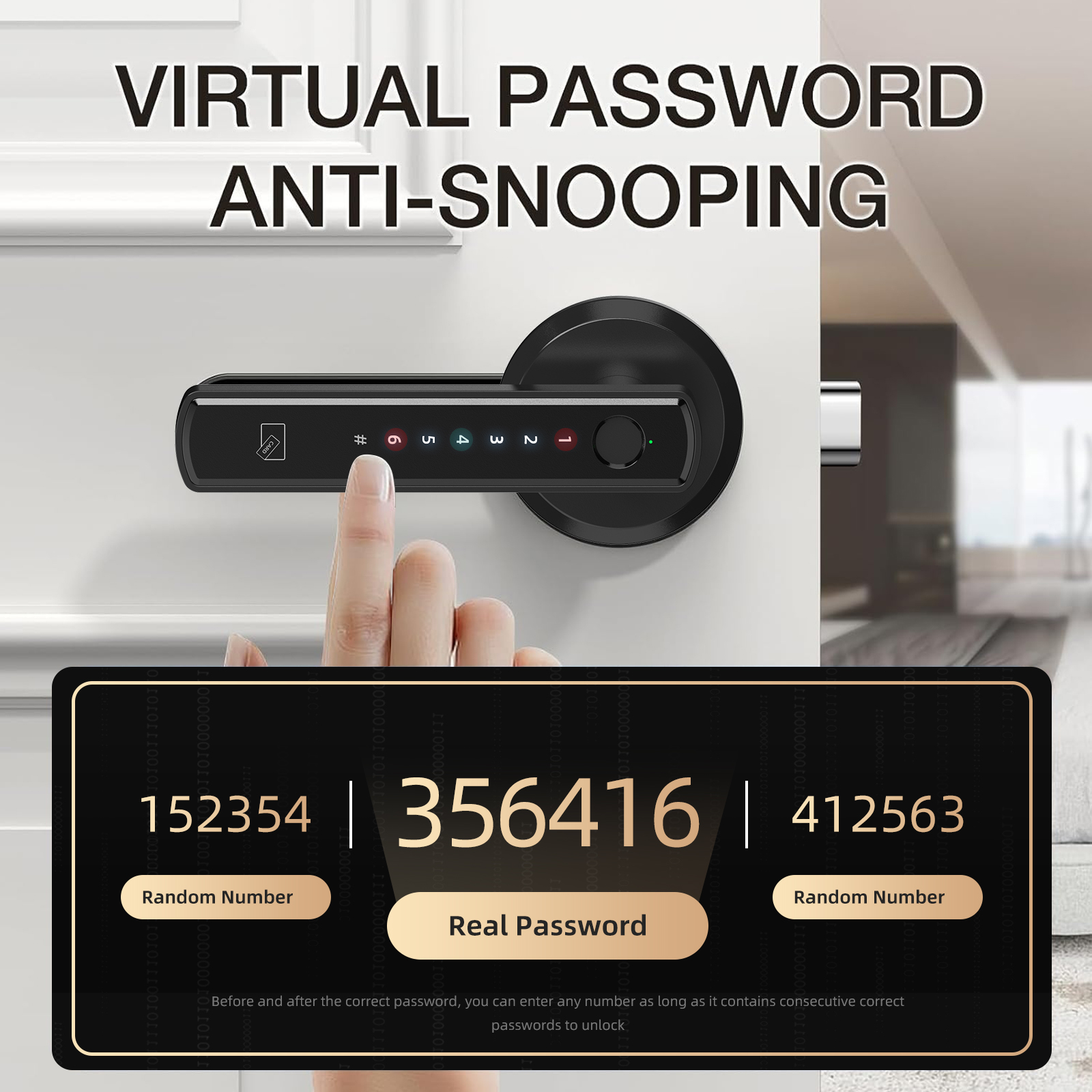 Viladepot Smart Fingerprint Door Lock | App Control, Passcode Unlock & Electronic Touchscreen Keypad