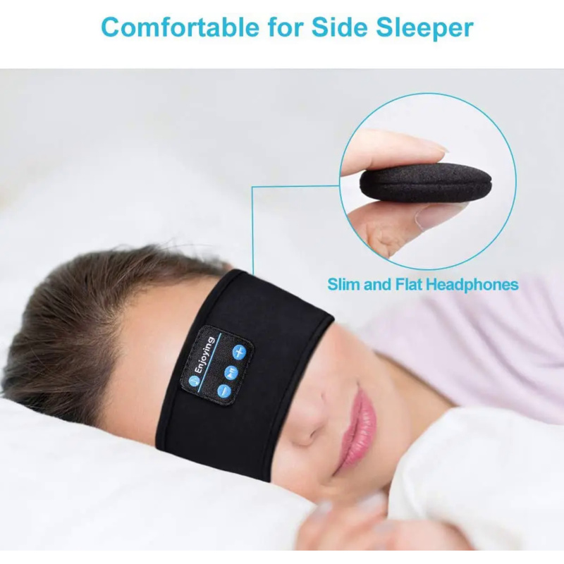 Wireless Sleep Mask Headphones Thin Soft Elastic Headband Comfortable Music Eye Mask for Side Sleepers