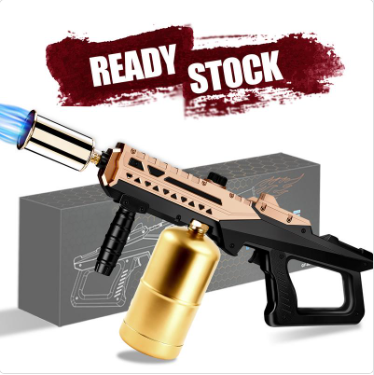 Powerful Adjustable Propane Flamethrower Torch Gun, Heavy-Duty Outdoor Igniter for Charcoal BBQ, Camping Fire Starting & Backyard Use