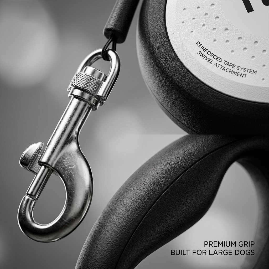 TUG 360° Tangle-Free Retractable Dog Leash with Anti-Slip Handle | 16 ft Strong Nylon Tape | One-Handed Brake, Pause, Lock