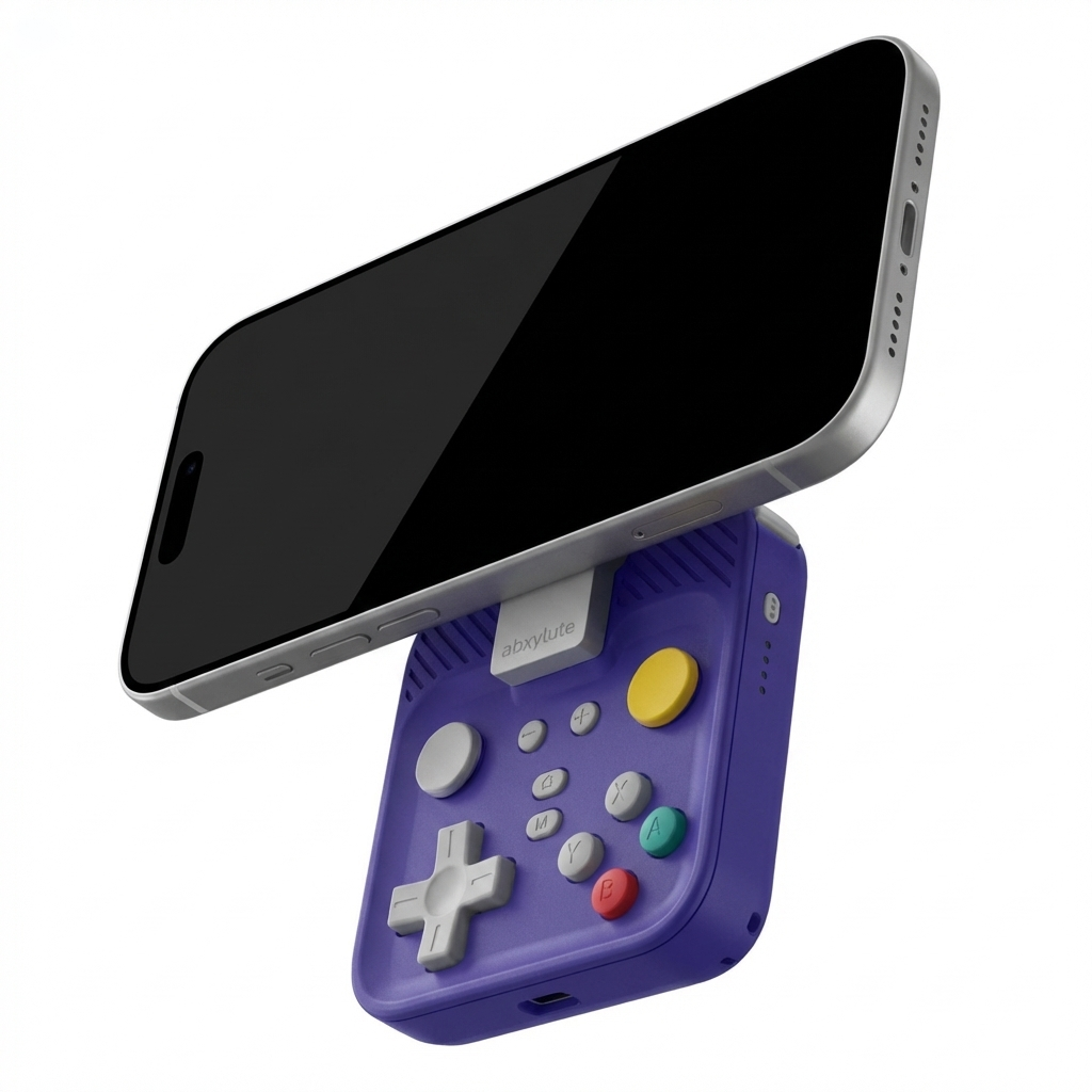 M4 Magnetic Snap-On Mobile Gaming Controller | Portable Bluetooth Gamepad for Android, iPhone, Switch, Dual Joystick Turbo with Stand, Black Translucent