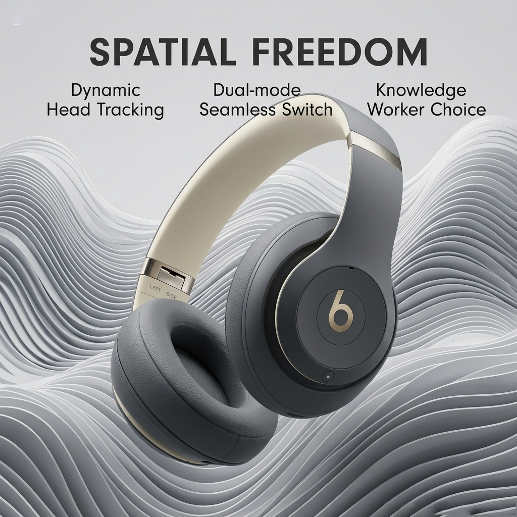 “Grey-White Dream” Noise Cancelling Headphones – Spatial Audio, 40H Playtime, Premium Matte Design, Lightweight Comfort Over-Ear Headset