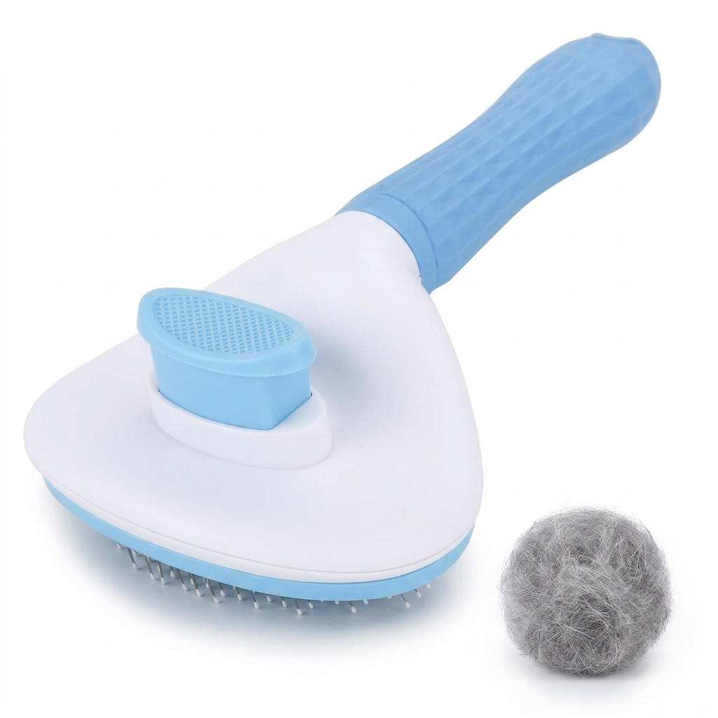 Dog Cat Bunny Pet Grooming Shedding Brush - Easy to Remove Loose Undercoat, Pet Massaging Tool Suitable for Pets with Long or Short Hai