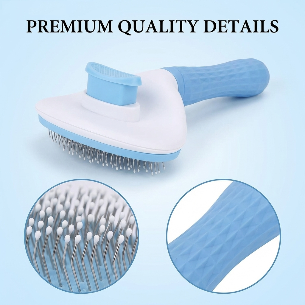 Dog Cat Bunny Pet Grooming Shedding Brush - Easy to Remove Loose Undercoat, Pet Massaging Tool Suitable for Pets with Long or Short Hai