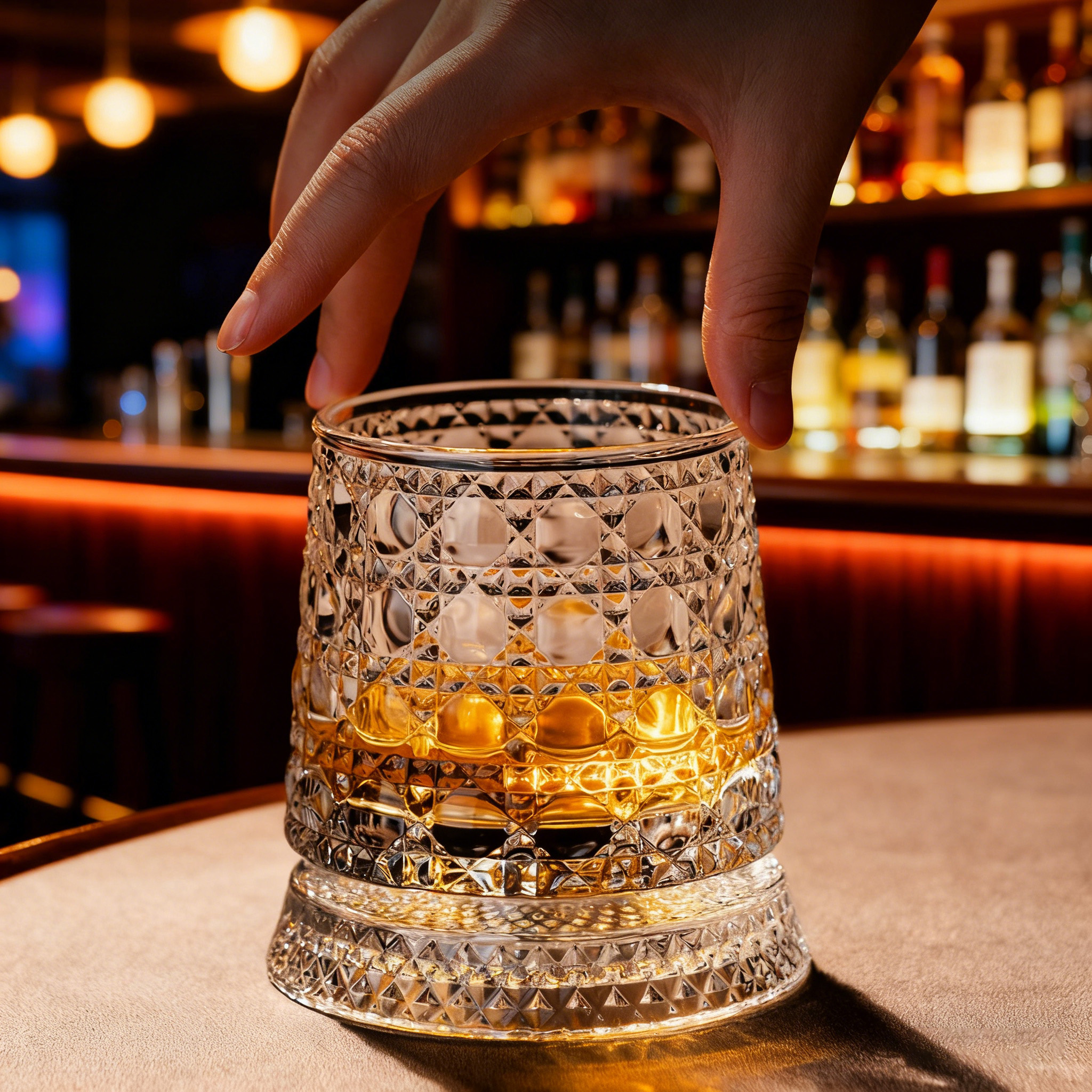 Rotating Crystal Whiskey Glasses Set