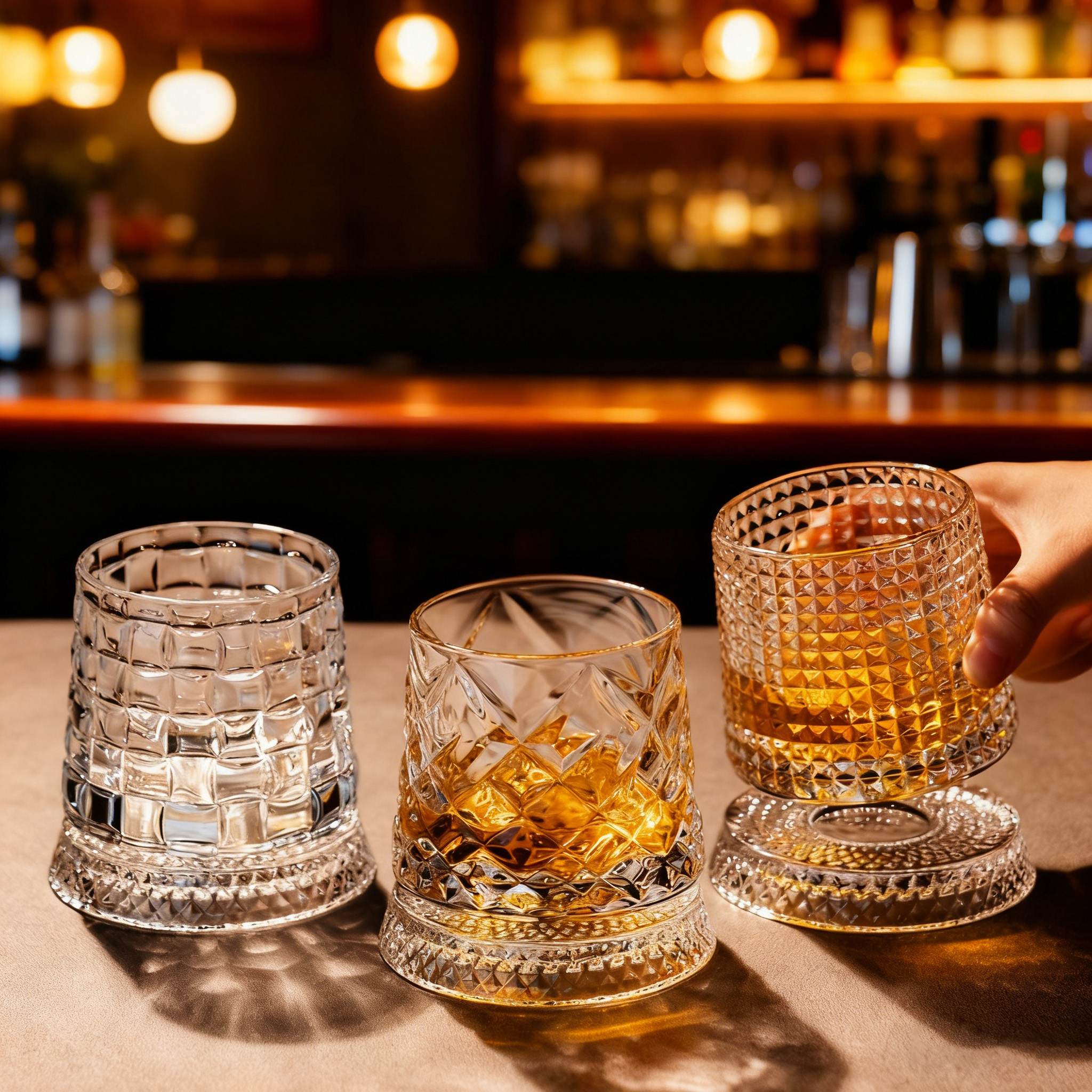 Rotating Crystal Whiskey Glasses Set
