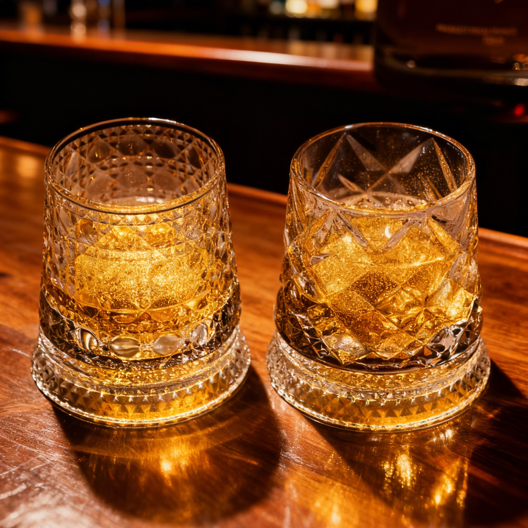 Rotating Crystal Whiskey Glasses Set