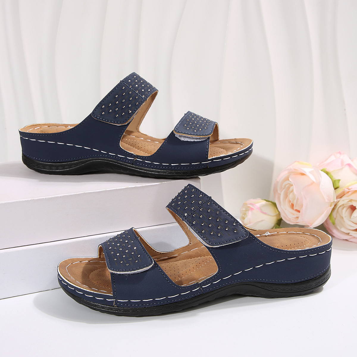⏰Last Day! 65% OFF Comfort Wedge Sandals - Navy