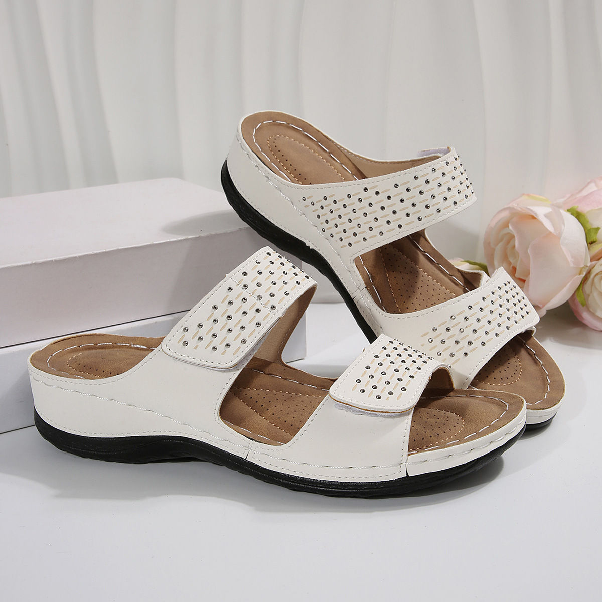 ⏰Last Day! 65% OFF Comfort Wedge Sandals - White