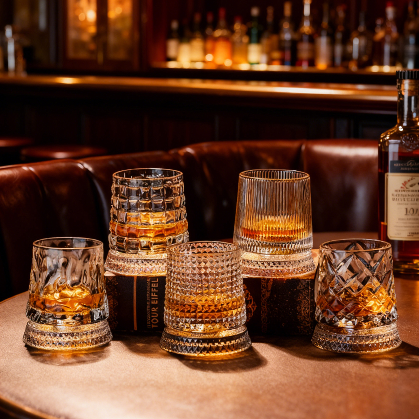 Rotating Crystal Whiskey Glasses Set