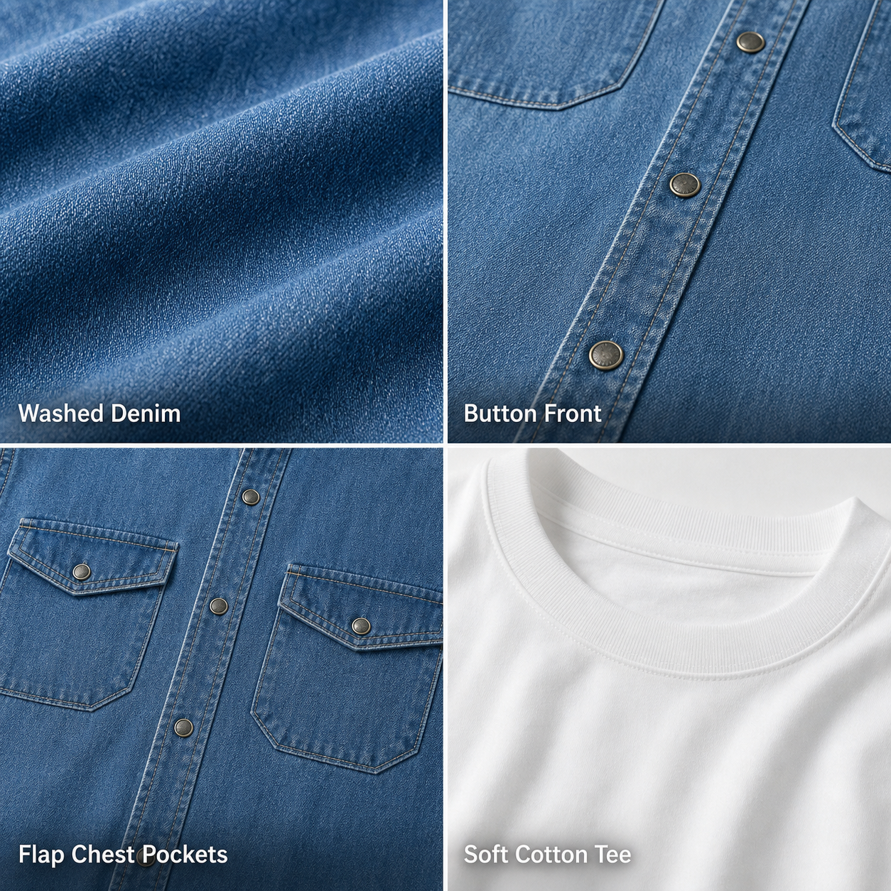 Fabric and detail highlights for men's casual long-sleeve shirt