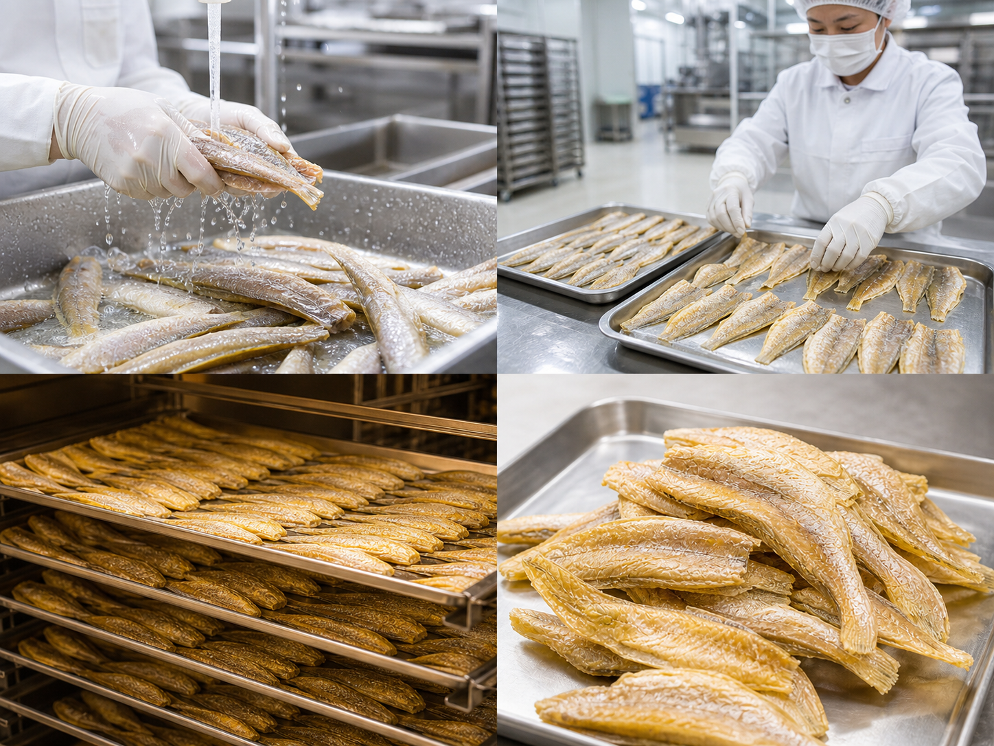 Clean preparation process for headless dried yellow croaker