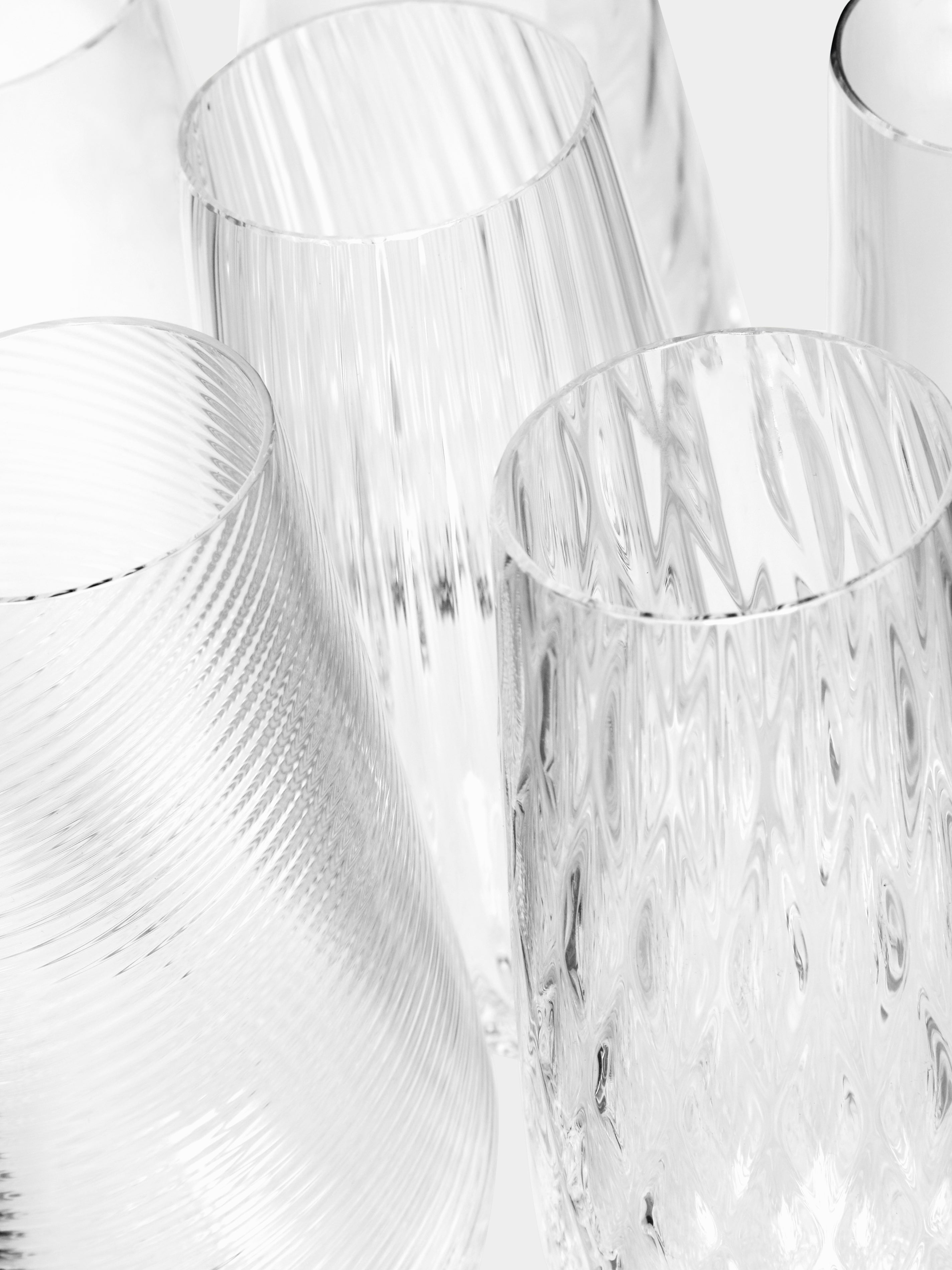 Tolomeo Hand-Blown Murano Glass Champagne Flutes 