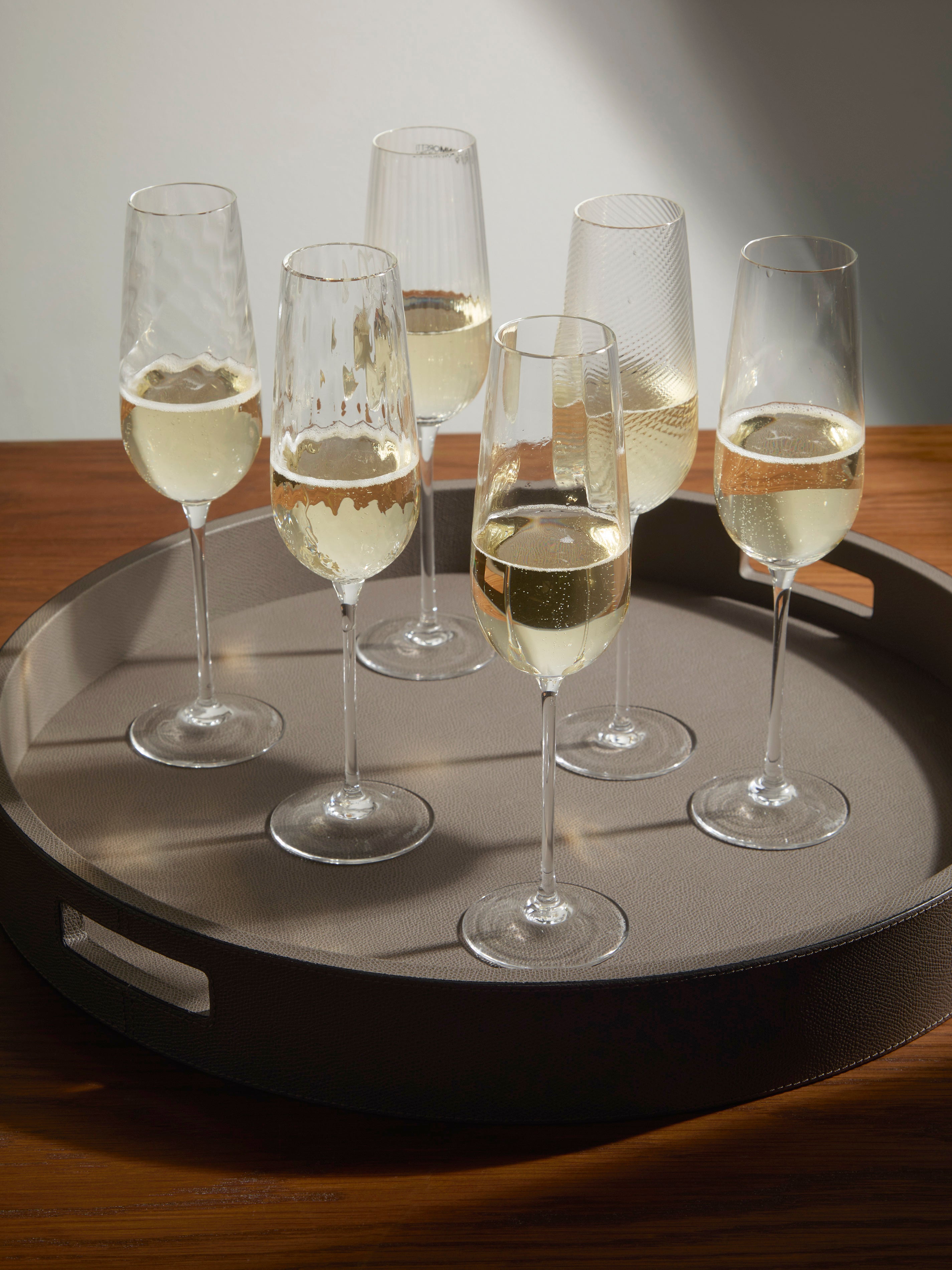 Tolomeo Hand-Blown Murano Glass Champagne Flutes 