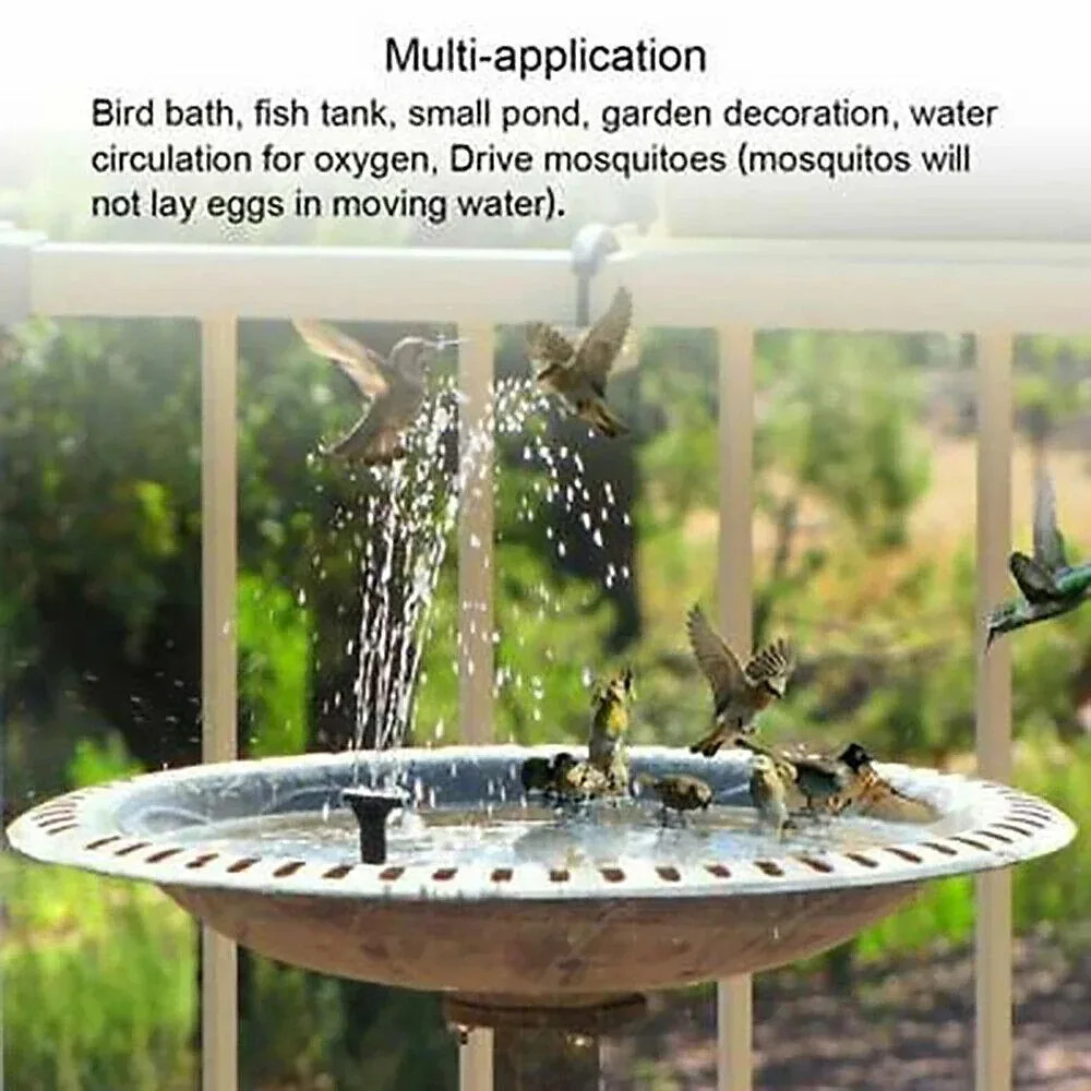 Floating Solar Fountain Pump – 13cm/16cm/18cm for Bird Bath & Pond