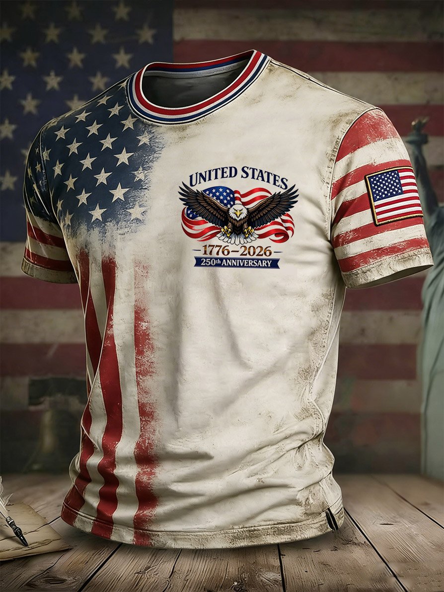Men's Retro 250th Anniversary American Short-Sleeve T-Shirt