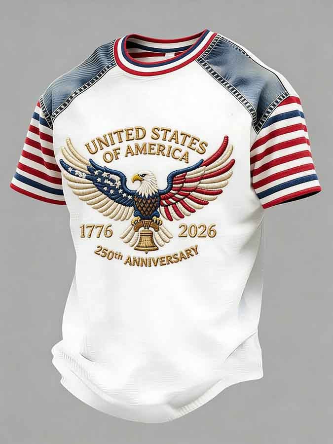 Men's U.S. 250th Anniversary Print Casual T-Shirt
