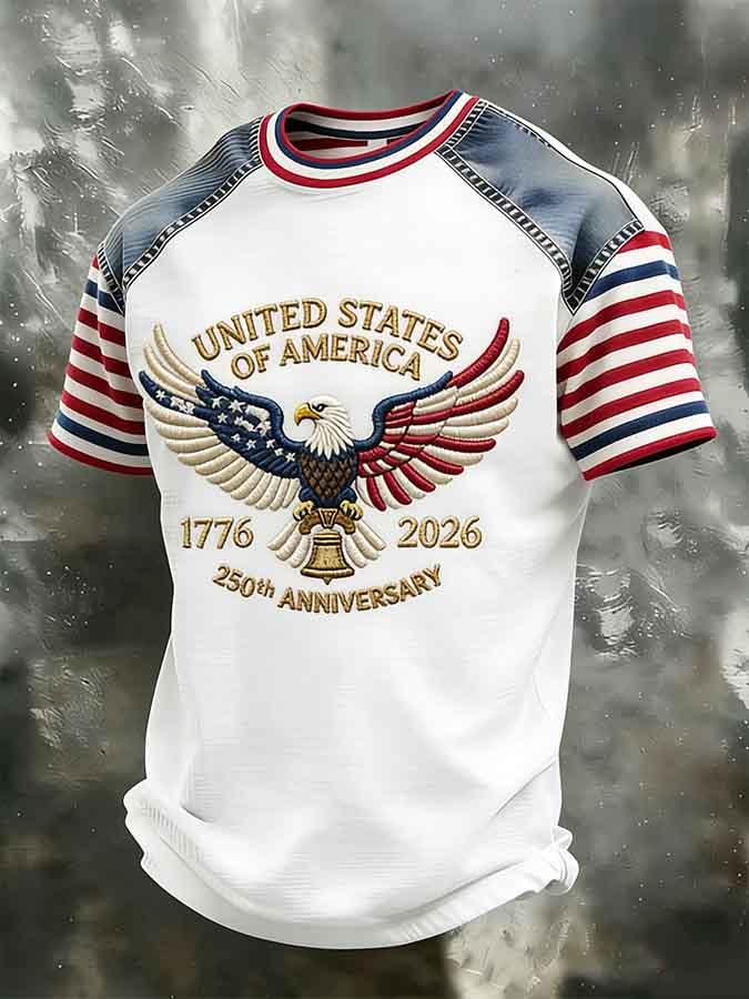 Men's U.S. 250th Anniversary Print Casual T-Shirt