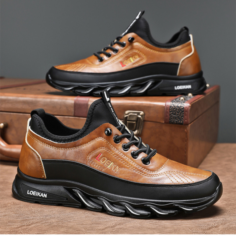⏰Limited Time Sale 70% OFF-Men's Casual Fashion Orthopedic Hiking Shoes – Anti-Puncture, Anti-Collision, Non-Slip Arch Support  Leather Outdoor Sports Shoes for All-Terrain Performance