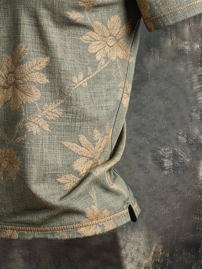 Men's Retro Patriot Color Block Polo Collar Short Sleeve