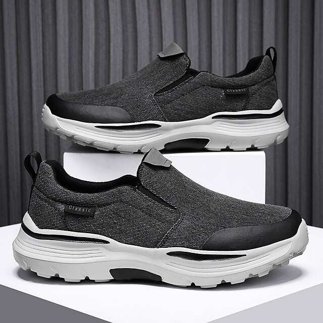 Men's Slip-On Beige Walking Shoes with Cushioned Sole – Comfortable and Breathable Sports Sneakers for Casual Wear and Outdoor Activities