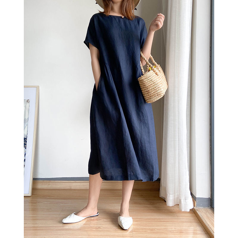 ❤Schlichtes und kunstvolles, locker sitzendes, figurschmeichelndes Midikleid für Damen