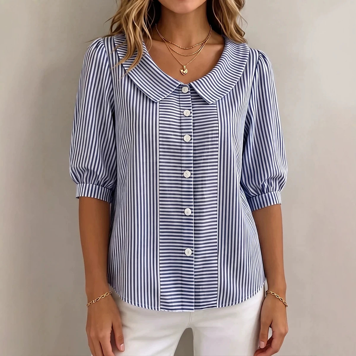 🔥Beautiful and comfortable, New women's Peter Pan collar shirt