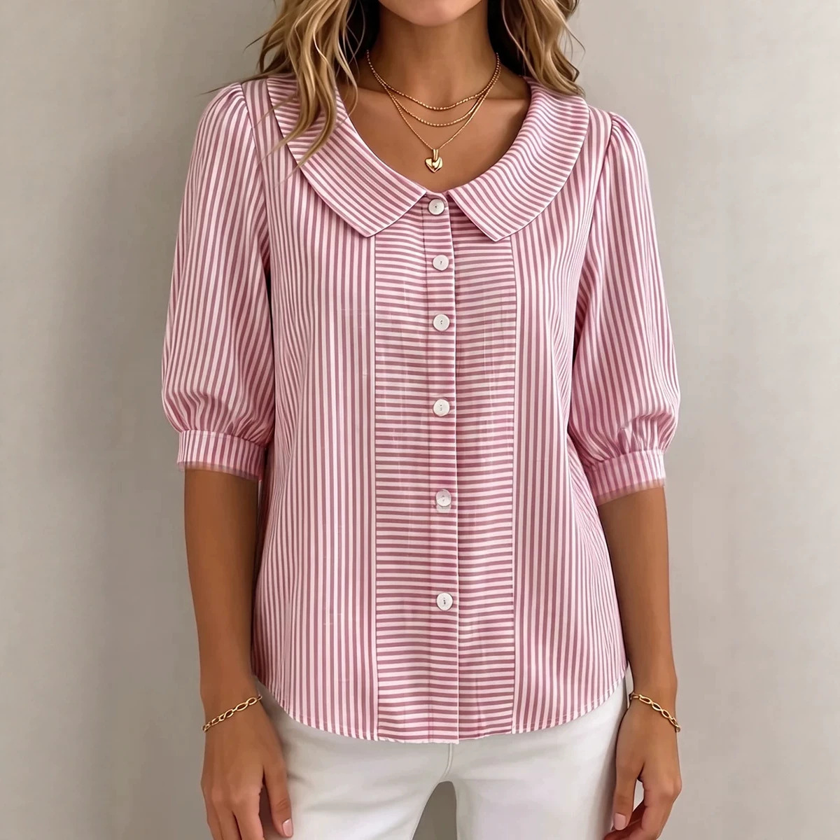 🔥Beautiful and comfortable, New women's Peter Pan collar shirt