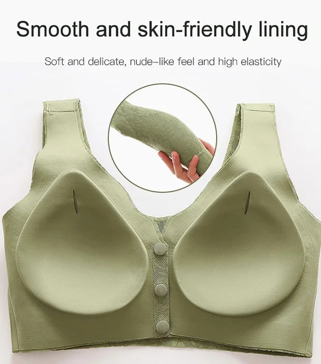 Komfort-BH aus Jacquard-Spitze mit Knopfleiste vorne in Übergröße