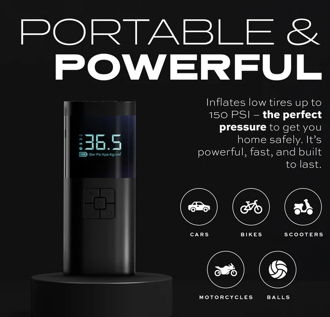 Portable Air Compressor for Car Tires Fast Air Pump Tire Inflator Accurate Pressure Air Pump for Motorcycle Bicycle Ball
