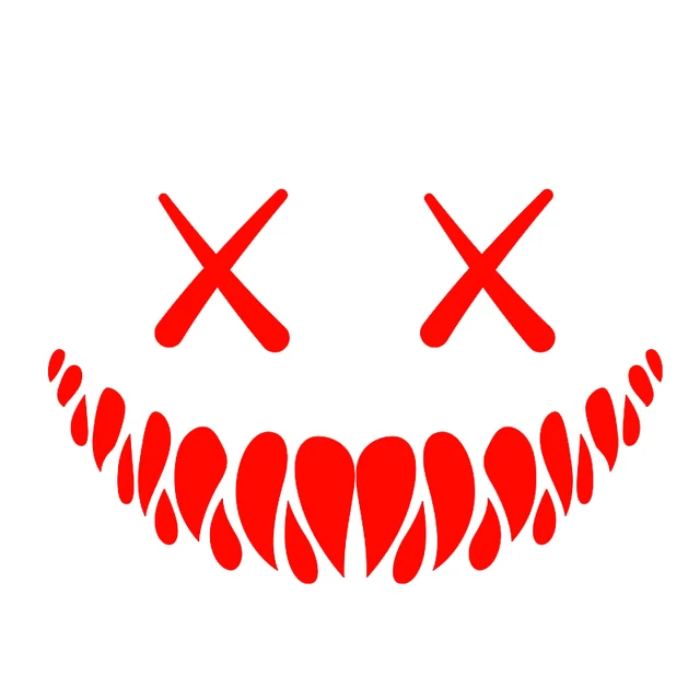 Car reflective devil smiley face sticker