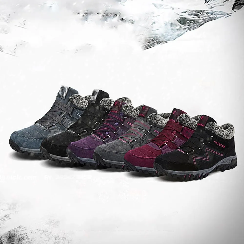 WINTER-THERMO-VILLI-LEDER-SLIP-ON-HIGH-TOP-WANDERSTIEFEL FÜR MÄNNER UND FRAUEN.