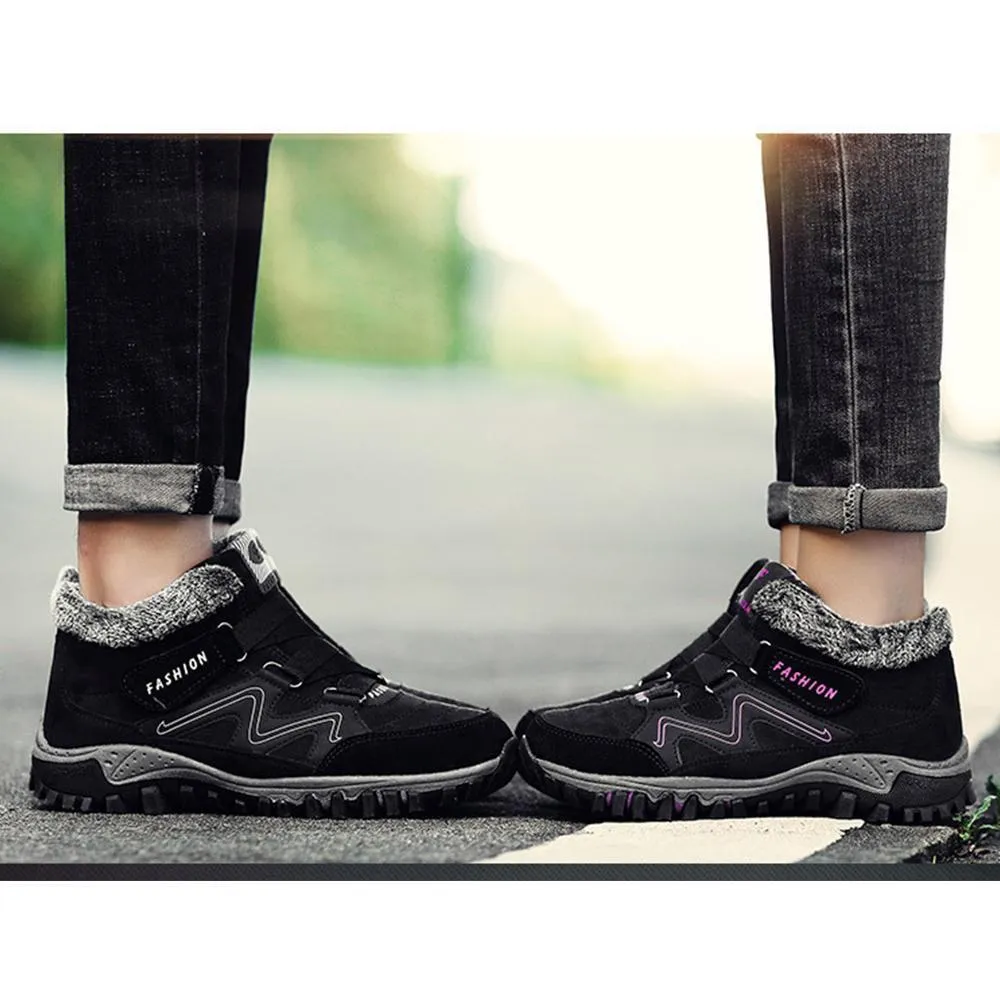 WINTER-THERMO-VILLI-LEDER-SLIP-ON-HIGH-TOP-WANDERSTIEFEL FÜR MÄNNER UND FRAUEN.