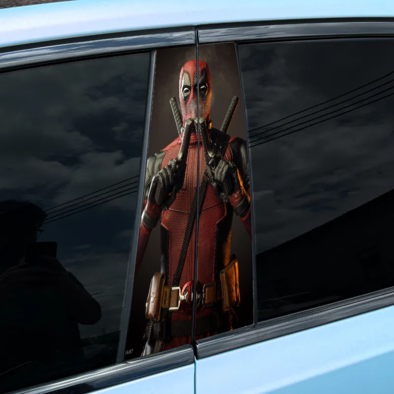 Car center pillar sticker（2PCS）Deadpool-XC30