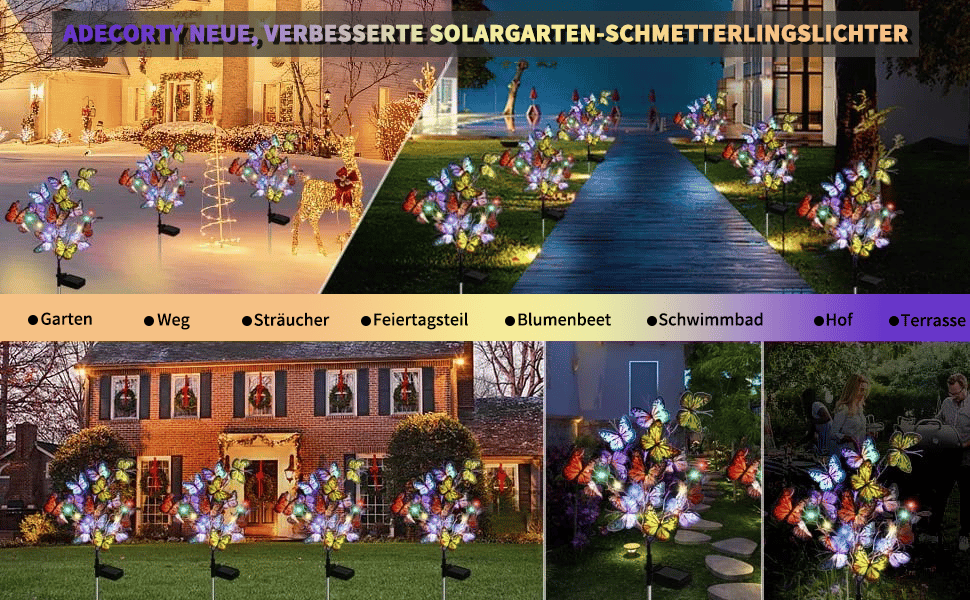 🔥Heißer Verkauf 49 % RABATT🦋💐Solar-Schmetterlingslichter für den Außenbereich