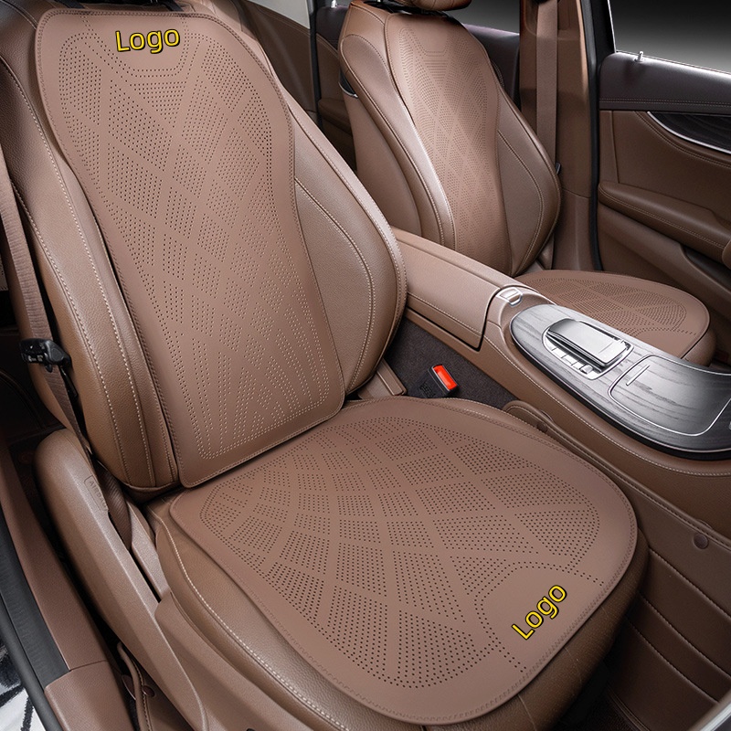Perforated Nappa Leather Car Seat Cushion Four Seasons Seat Cushion Cover Breathable Seat Cover