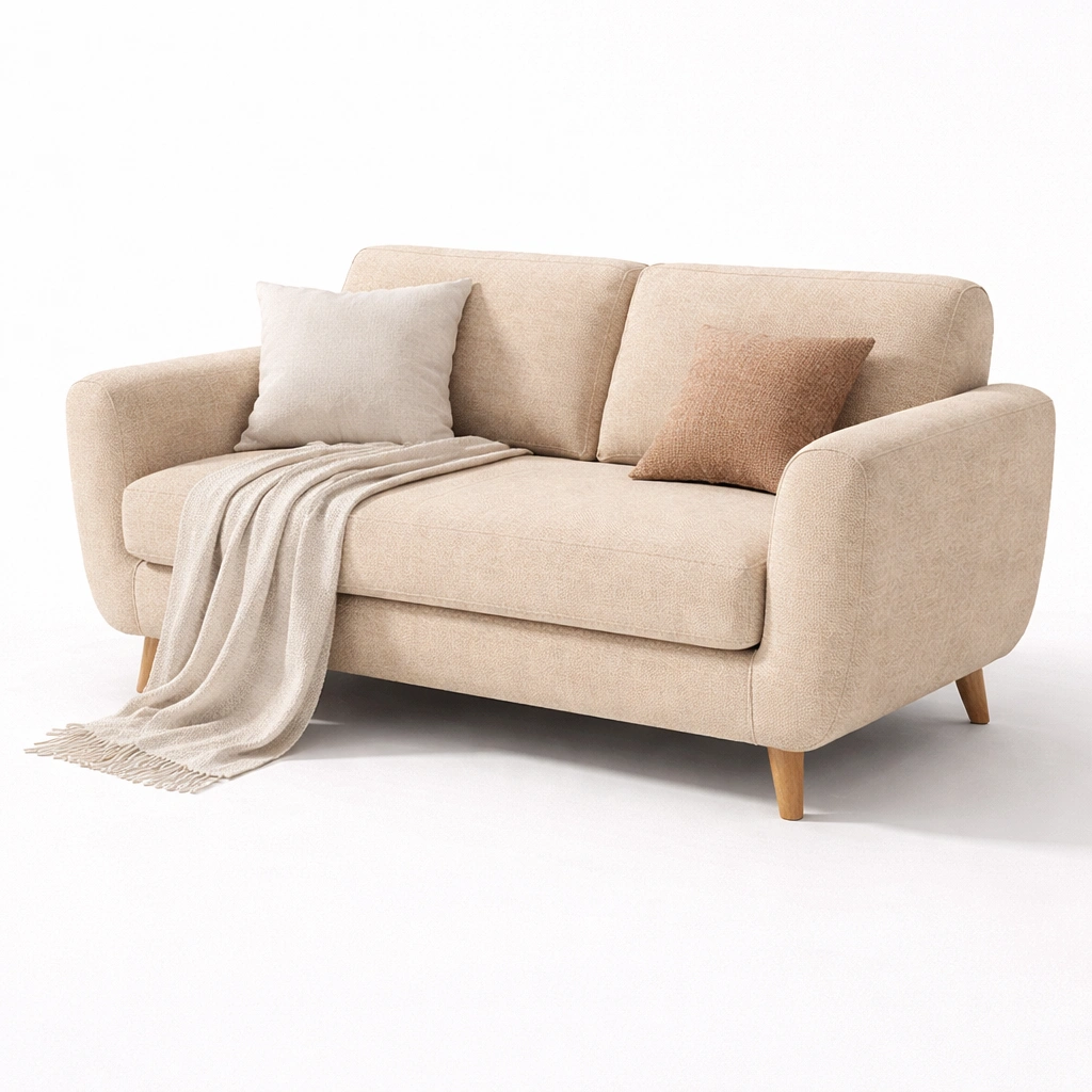 Sofa Klassisch Stoff Beige 180 cm-{nestexo}