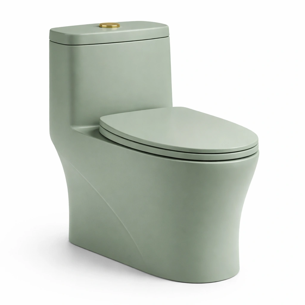 WC Modern Keramik Gruen Matt Kompakt 70 cm-{nestexo}