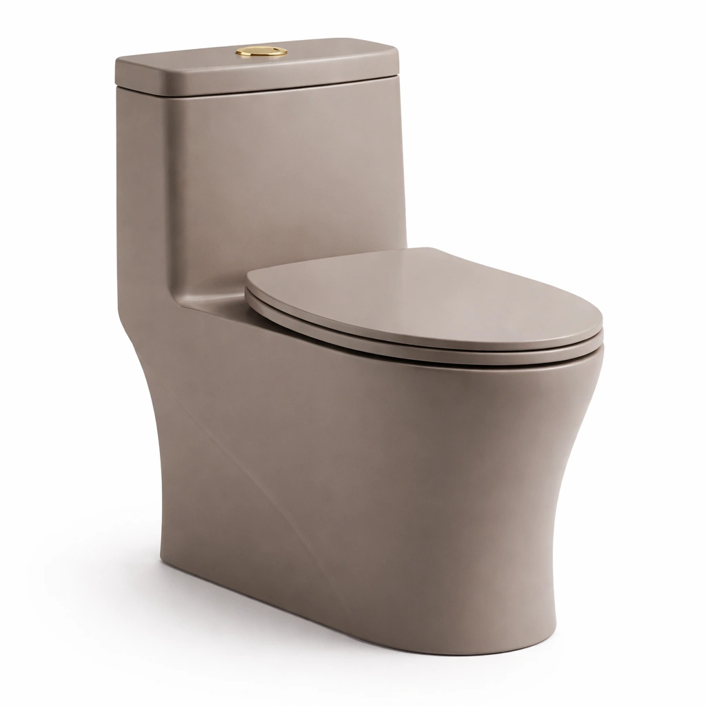 WC Modern Keramik Beige Elegant Kompakt 70 cm-{nestexo}
