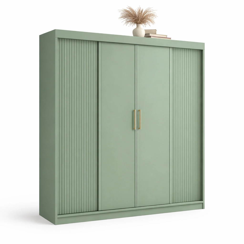 Kleiderschrank Modern Gruen 3 Tueren 180 cm-{nestexo}