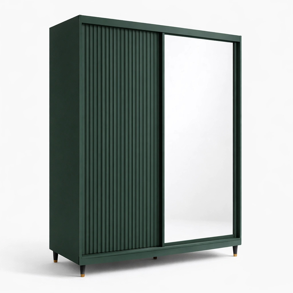 Kleiderschrank Schiebetuer Gruen Spiegel 160 cm-{nestexo}