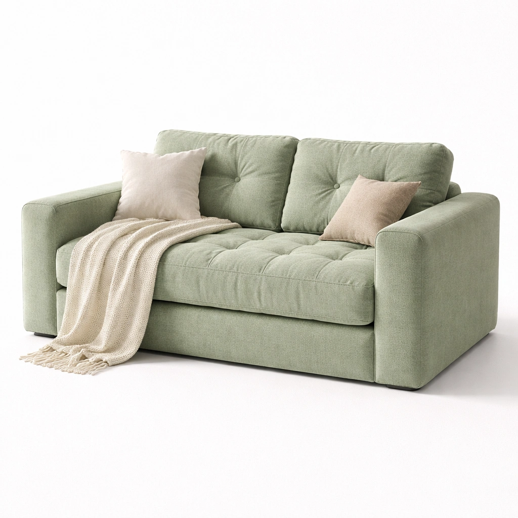 2-Sitzer Sofa Grn mit gepolsterter Sitzfl?che-roomaroa