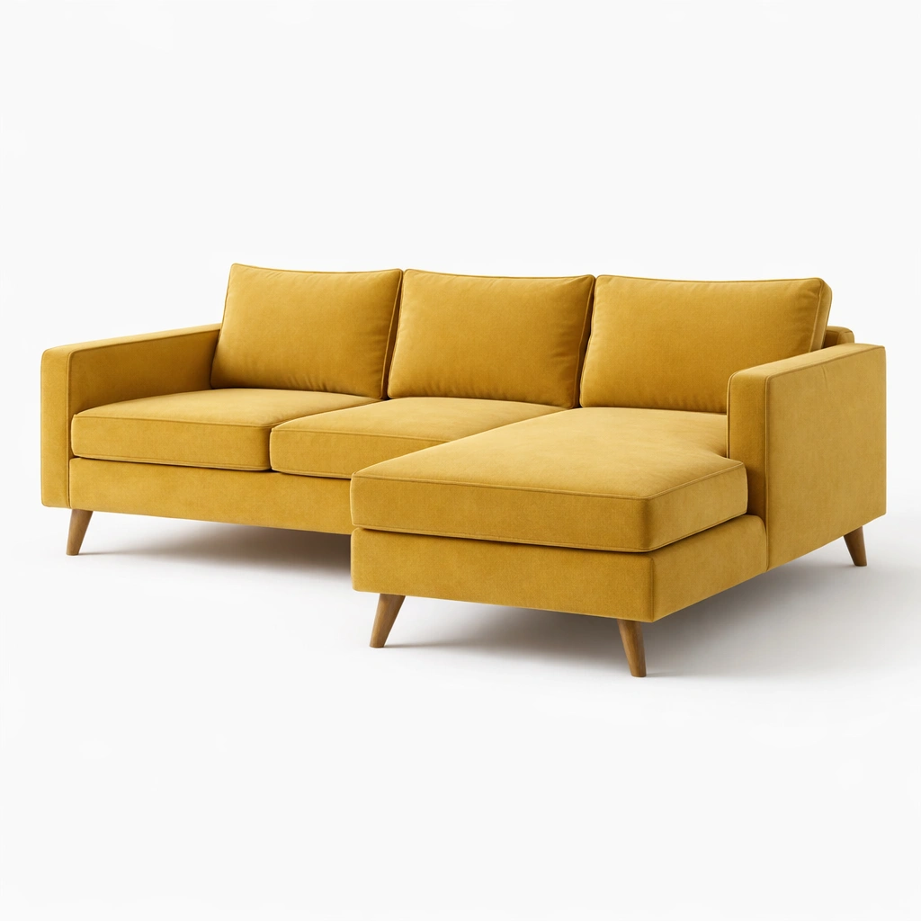 Ecksofa Gelb mit Chaiselongue-roomaroa