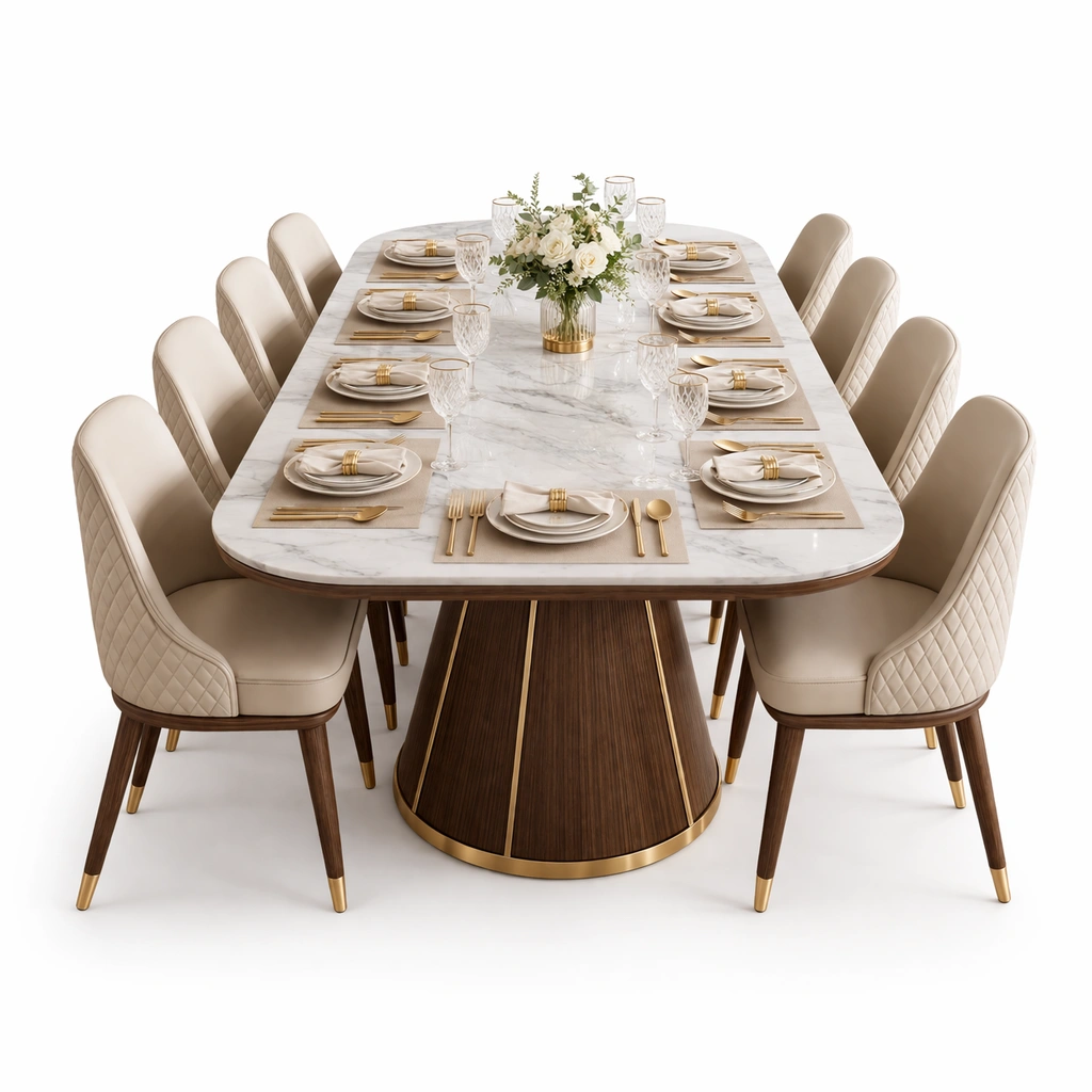 Moderner Esstisch Set Wei? mit Kunstledersthlen-roomaroa