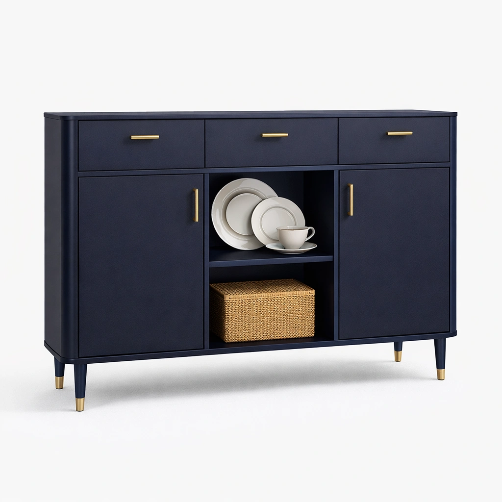 Sideboard Dunkelblau mit Schubladen und Tren-roomaroa