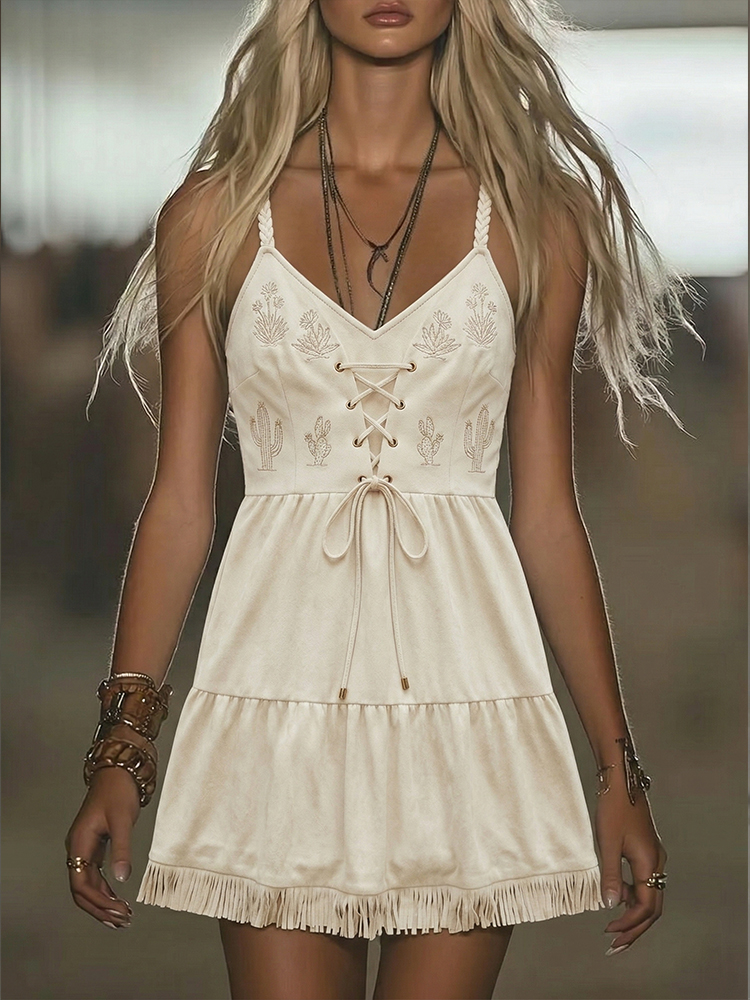 Elegant Western-Style Floral Dress