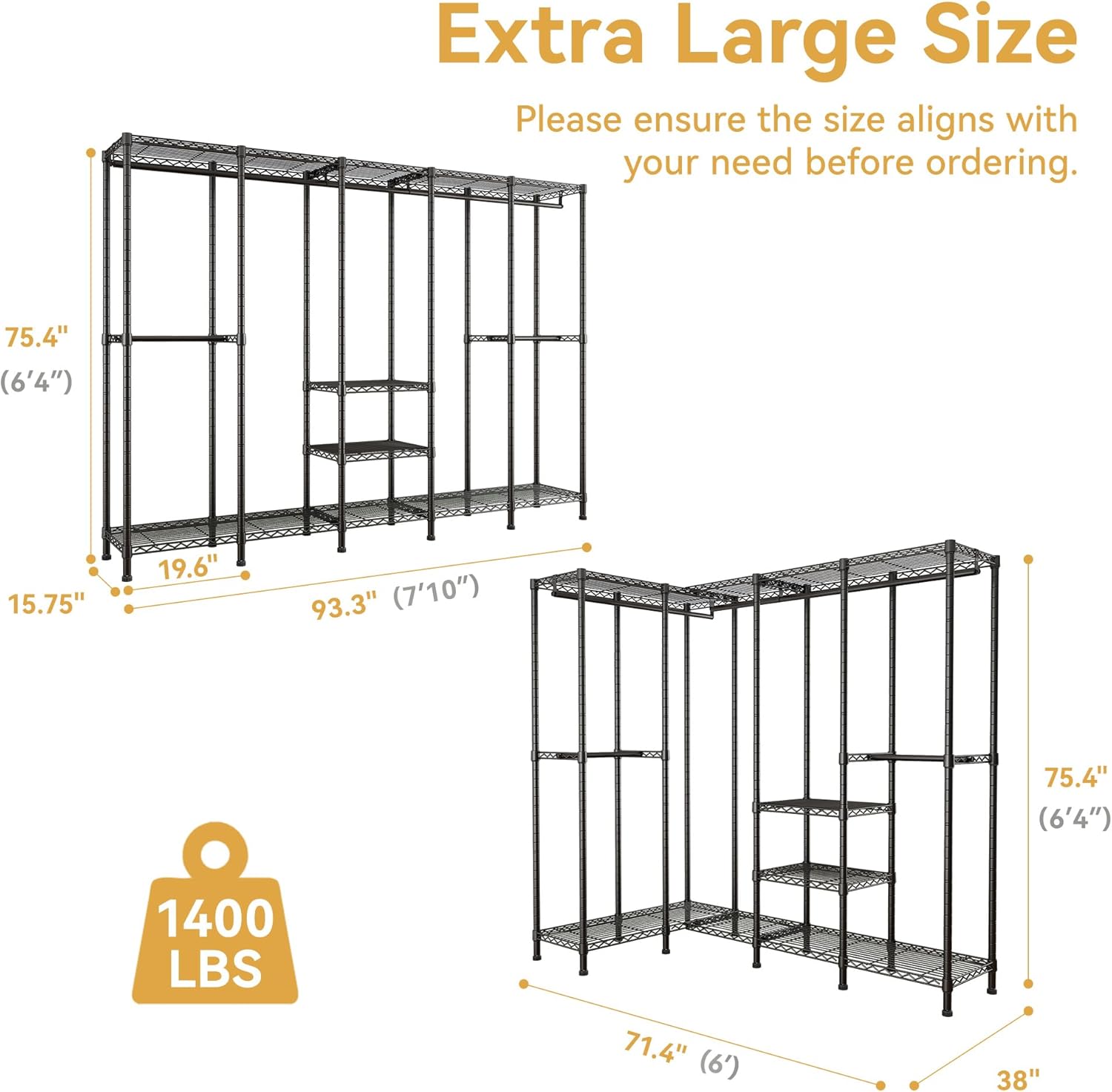Extra Large Wire Garment Rack