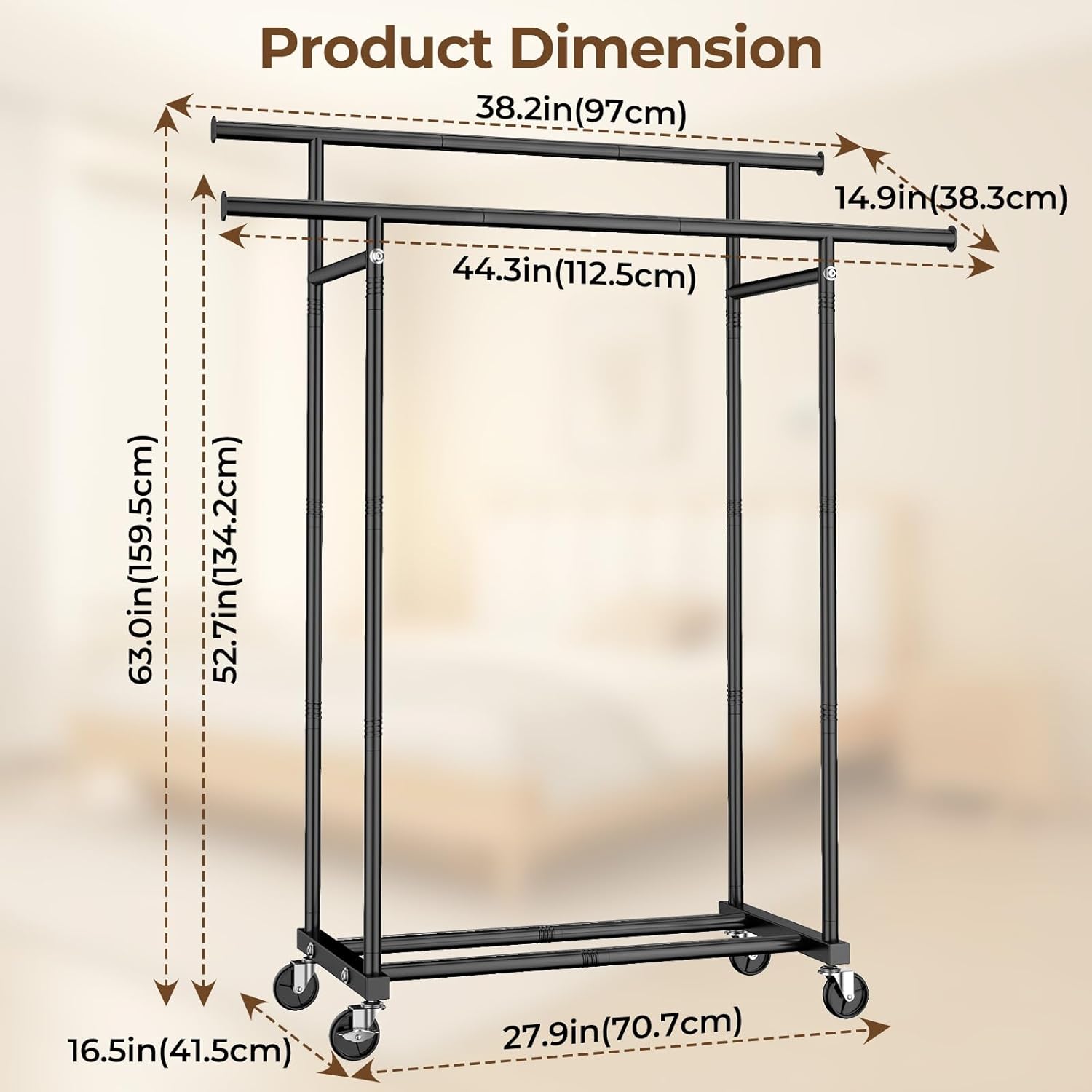 Double Rods Clothes Rack