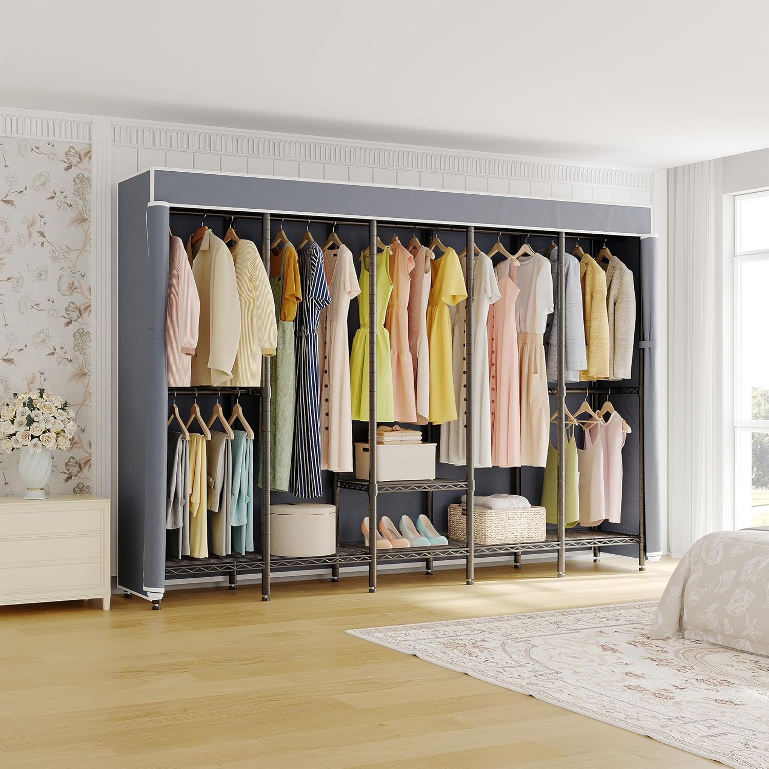 Heavy Duty Garment Rack with Cover